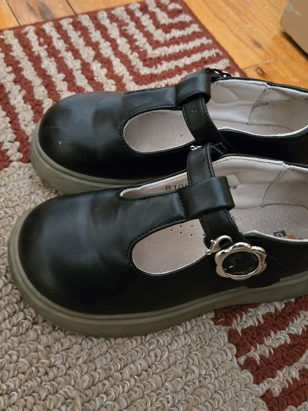 Kids Black Mary  Jane  Orthopedic Leather Shoes with Buckle